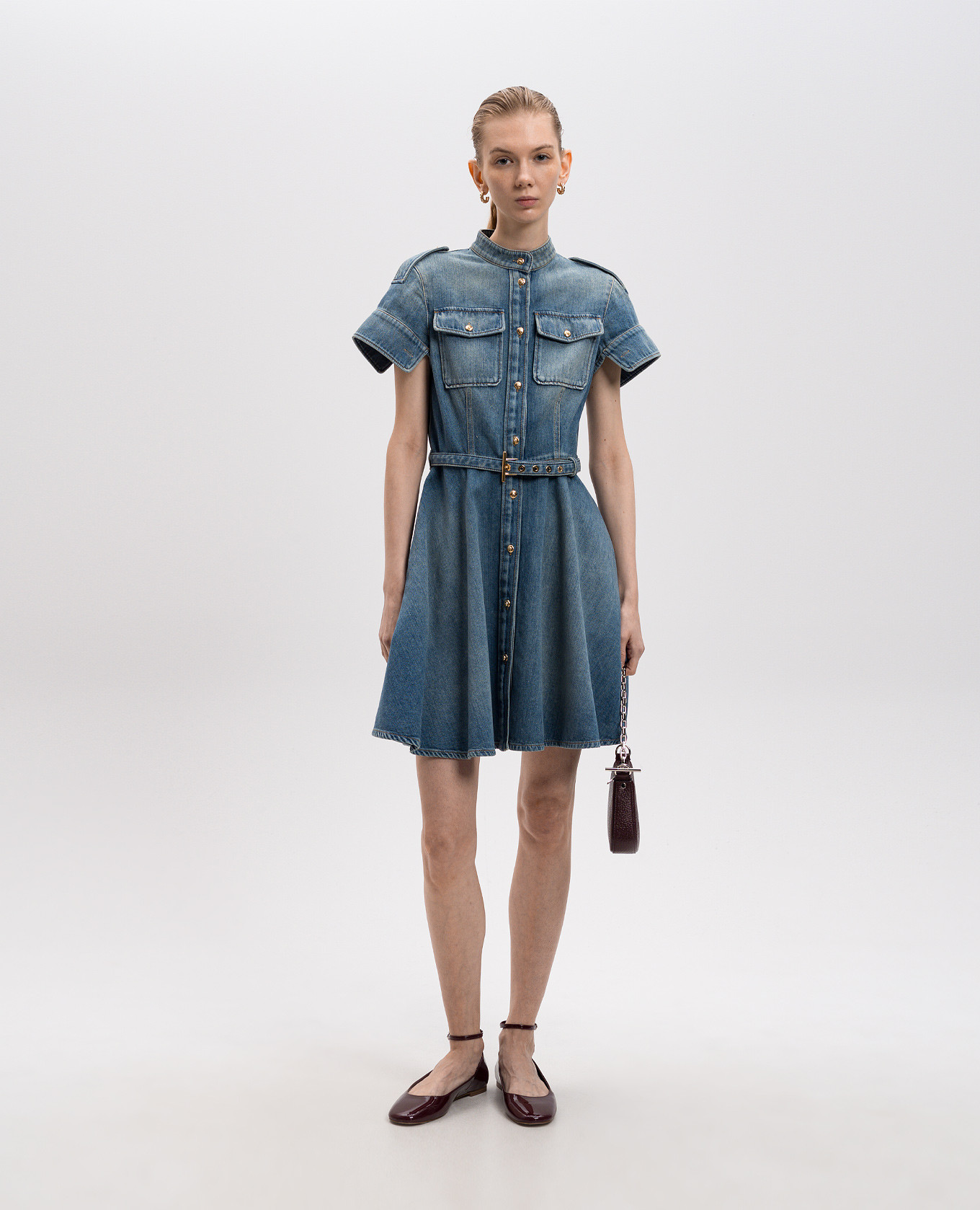 Blue denim mini dress with a frayed effect Alexander McQueen 2