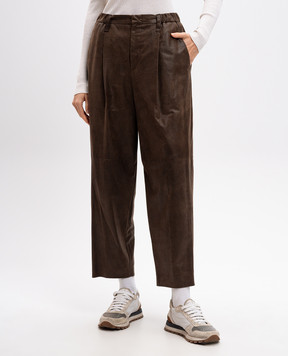 Brunello Cucinelli Brown leather pants M0CSTP8702