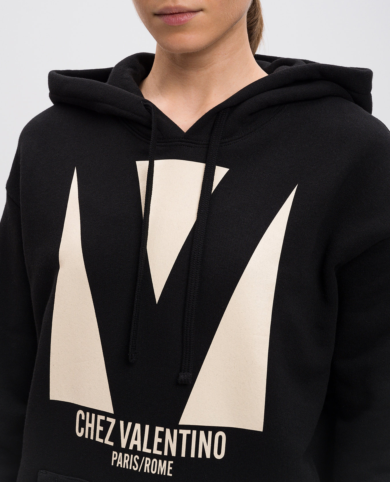 

Black hoodie with logo print Valentino