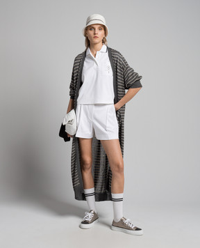 Brunello Cucinelli White polo with logo ML824EN405
