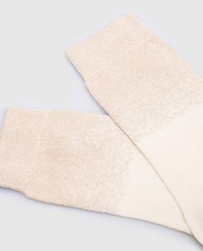Peserico Beige socks with lurex S41061C0CC503