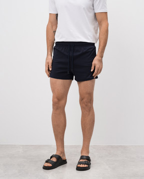 Vilebrequin Blue swim shorts with logo patch MANH9E00