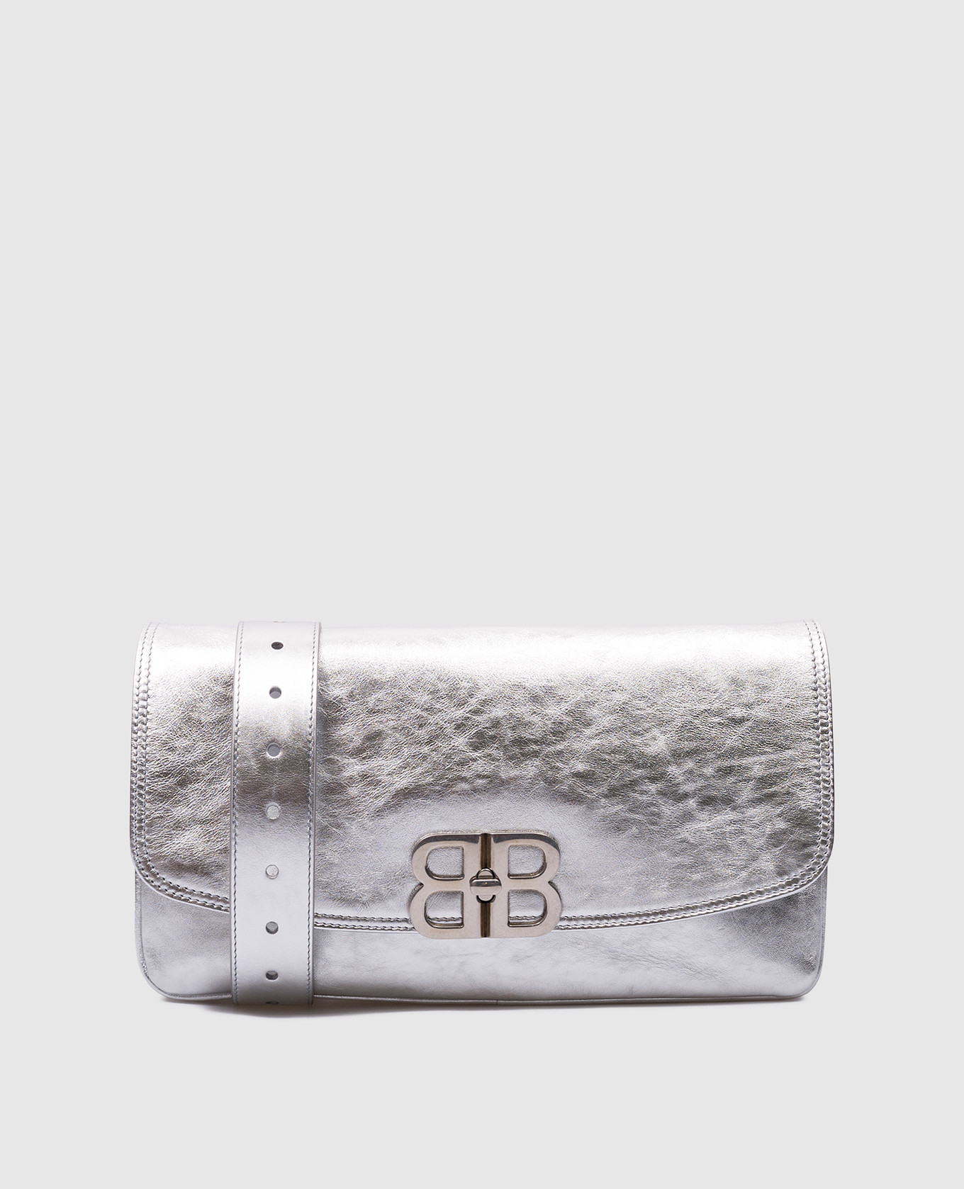 

BB Soft silver leather messenger bag Balenciaga