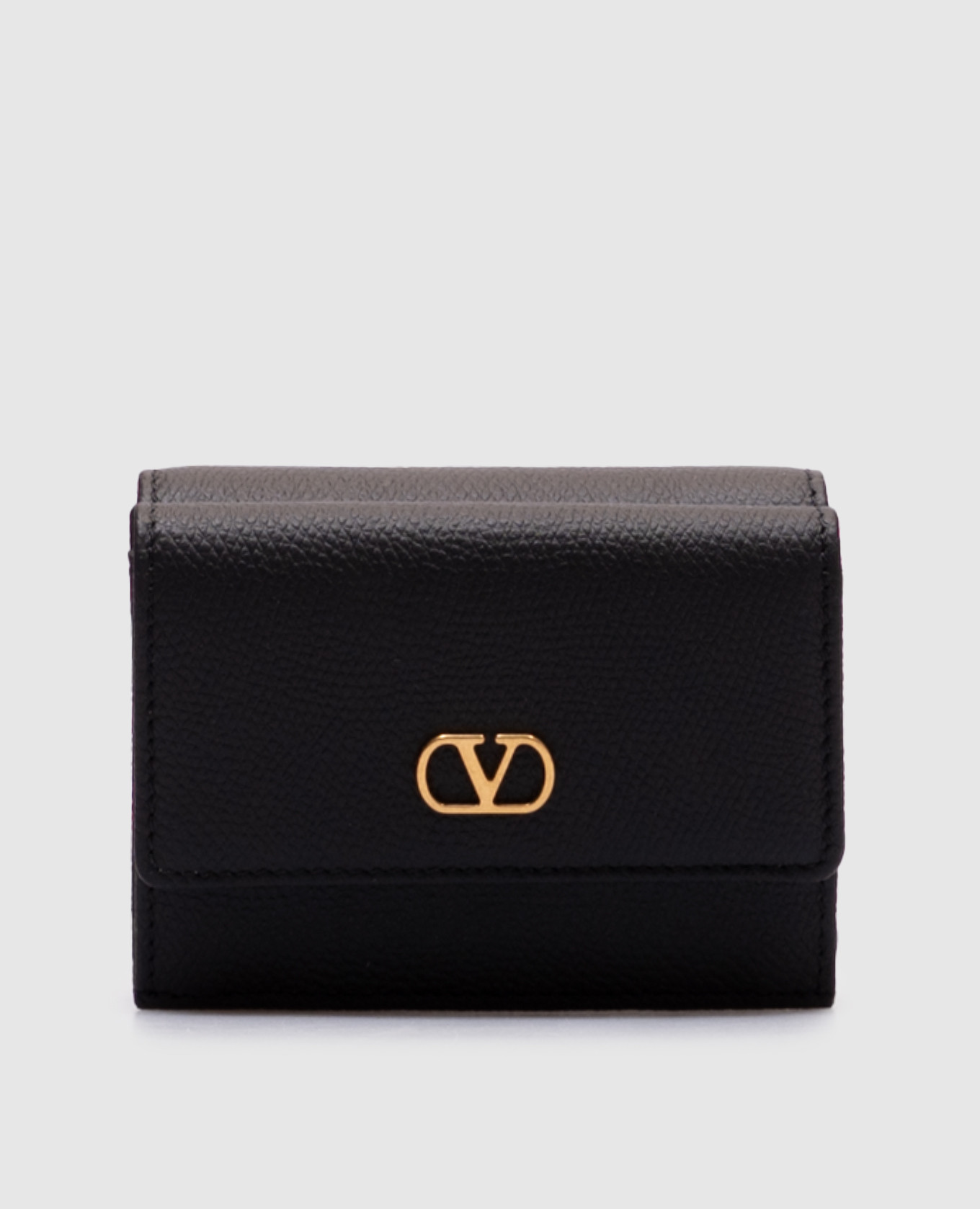 

Black leather wallet with logo Valentino