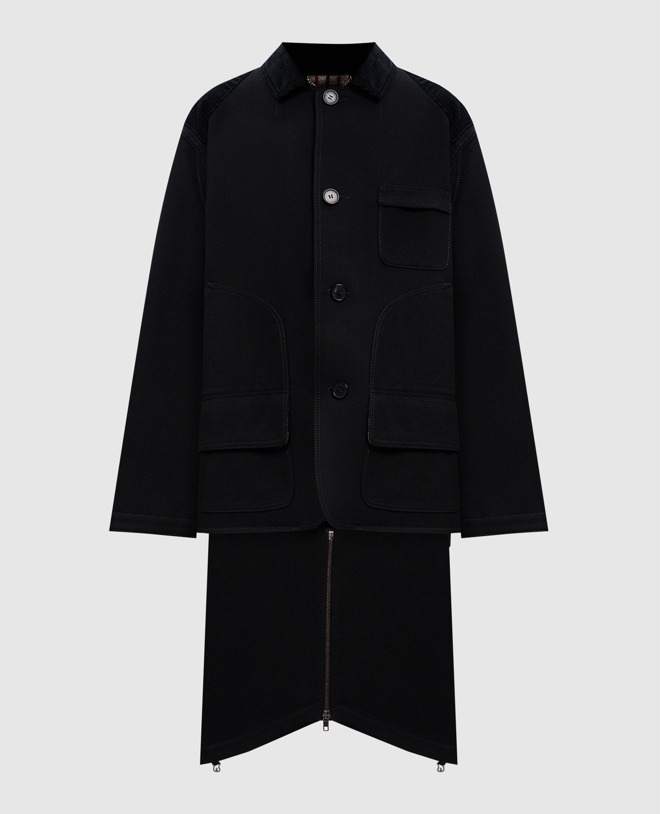 Black coat with wool maison margiela