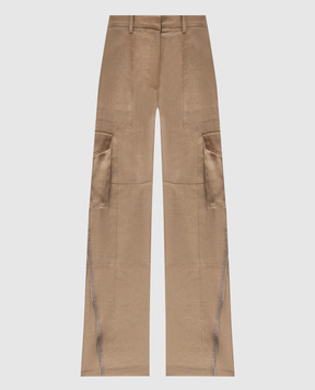 Helmut Lang Brown linen cargo pants O04HW202