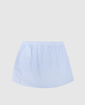 Palm Angels Children's blue striped skirt PGCU006S25FAB00112+