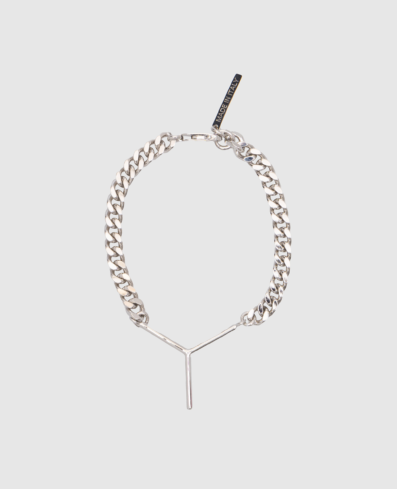 Silver bracelet with a pendant in the shape of the letter y y project