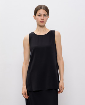 Allude Black silk top 25584002