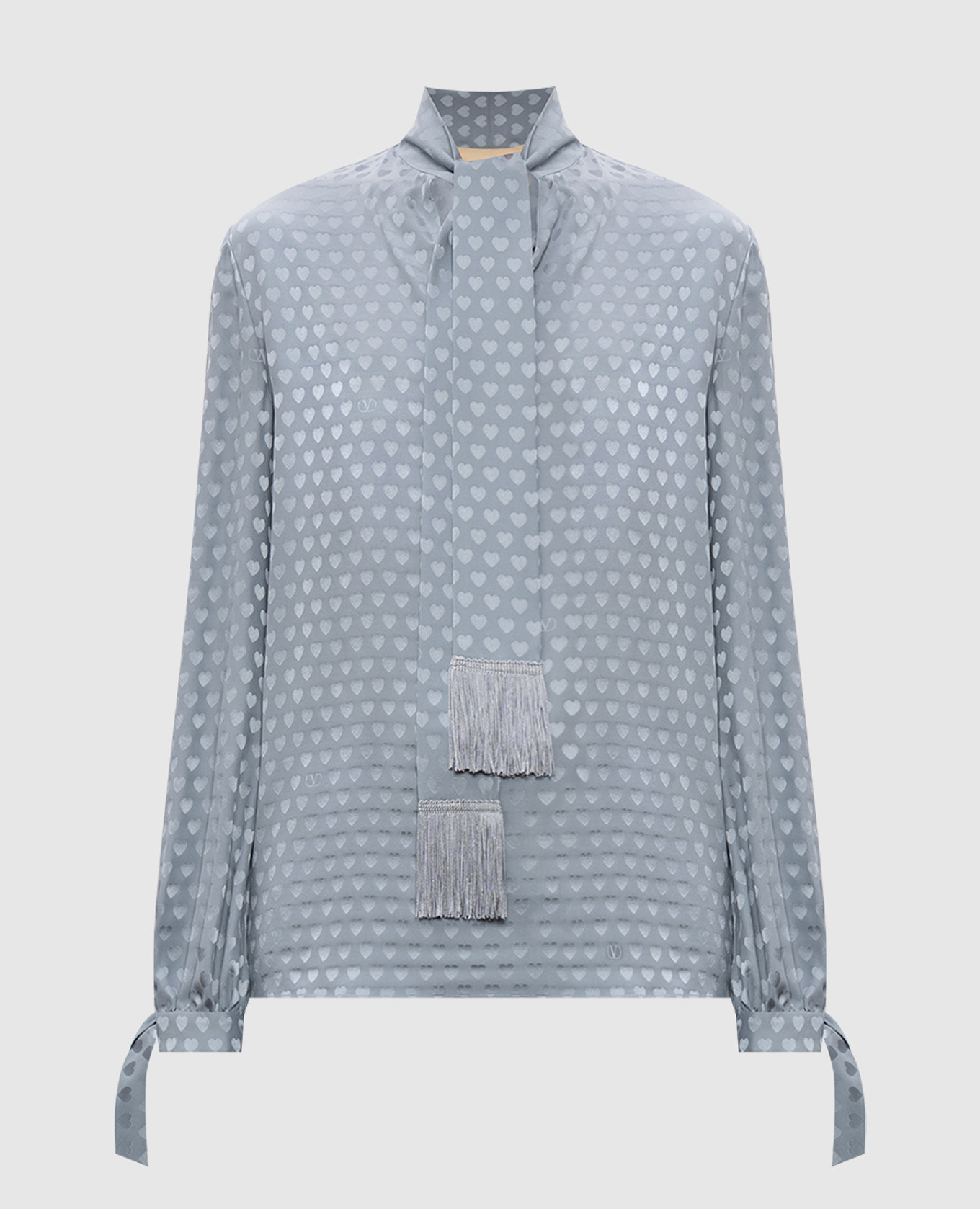 Blue patterned silk blouse Valentino