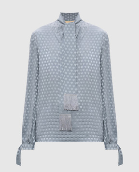 Valentino Blue patterned silk blouse 7B3AEAV39HT