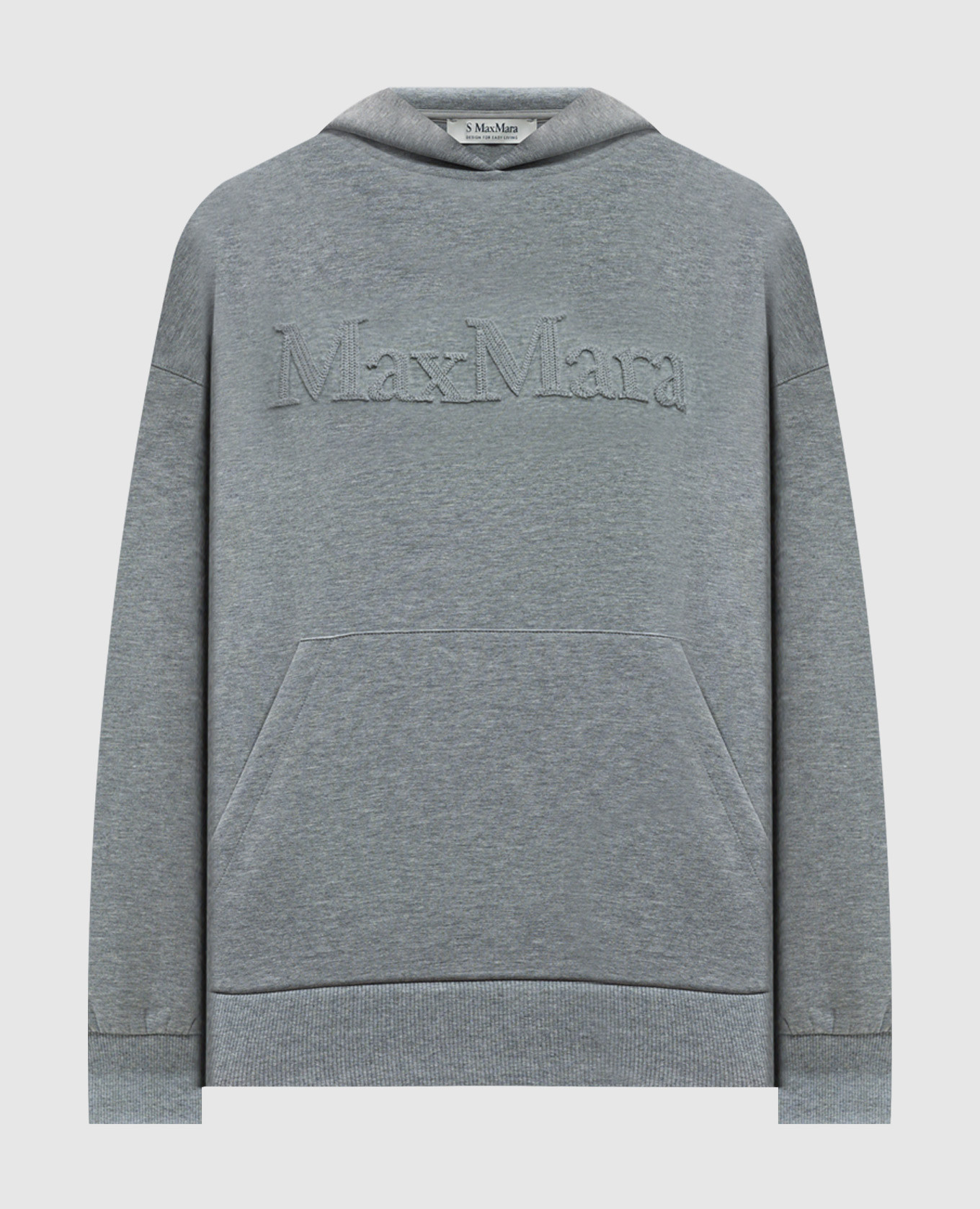 

Gray SAPORE hoodie with textured logo embroidery Max Mara, Grey