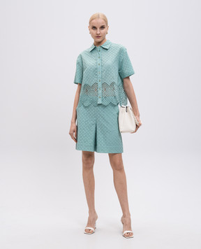 Twinset Green blouse with broderie embroidery 251LM2VAA