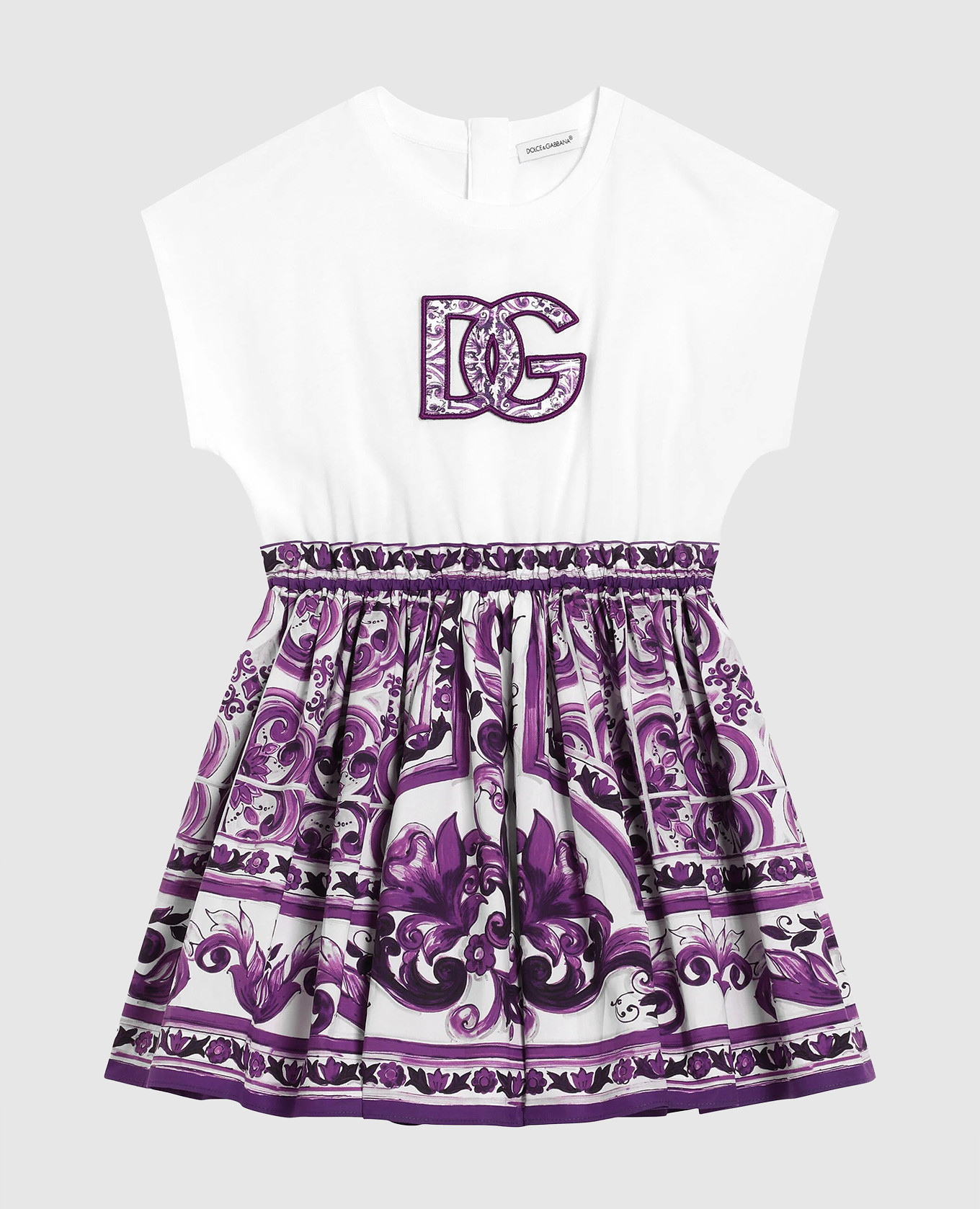 

Children's white dress with Majolica print Dolce&Gabbana