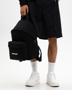 Palm Angels Black backpack with logo embroidery PMNB024F25FLE001