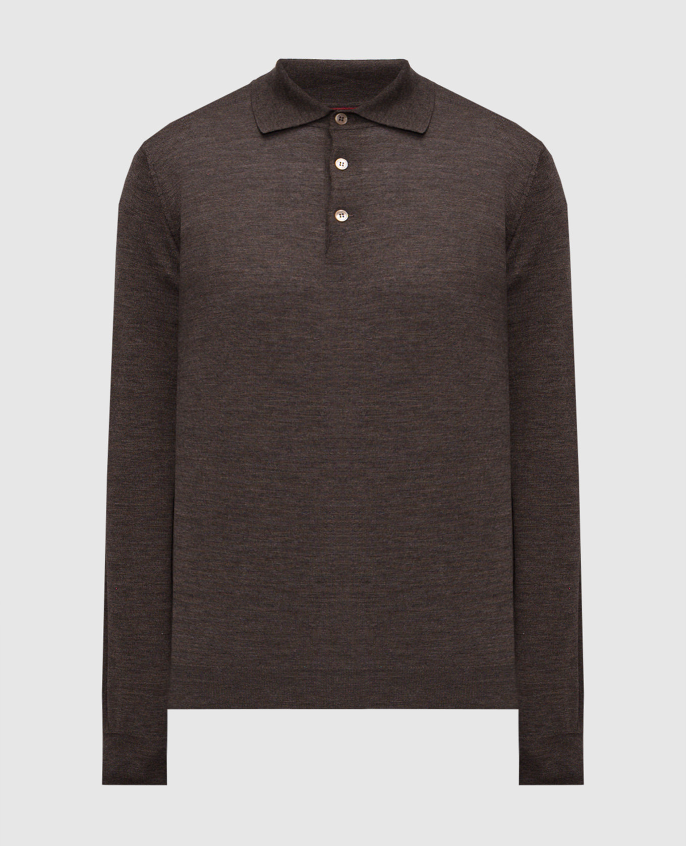 

Brown wool and cashmere polo shirt Brunello Cucinelli