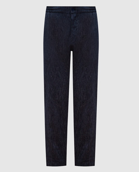 Marco Pescarolo Blue cashmere and linen pants CHIAIAM5146
