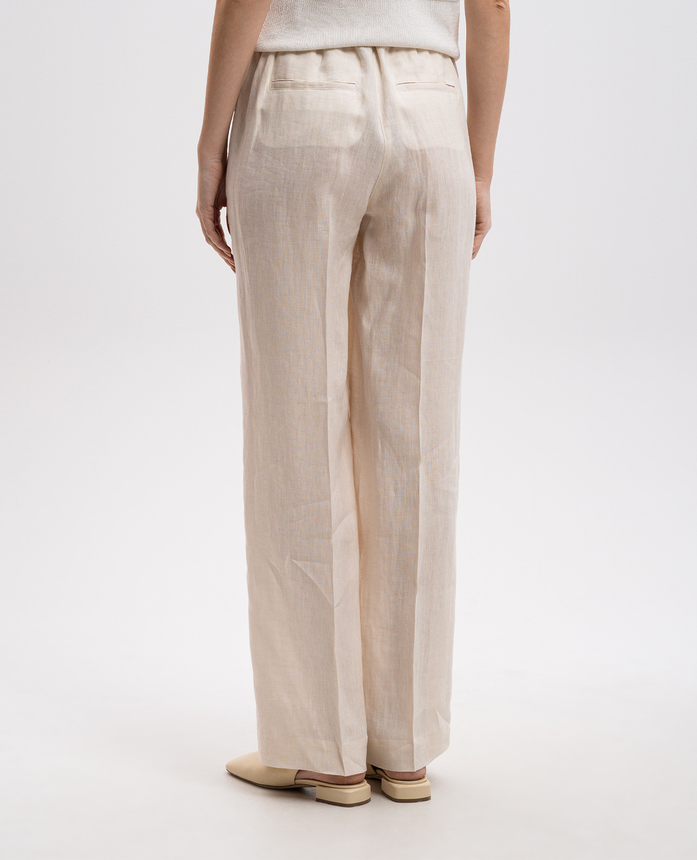 

White linen trousers with logo Peserico