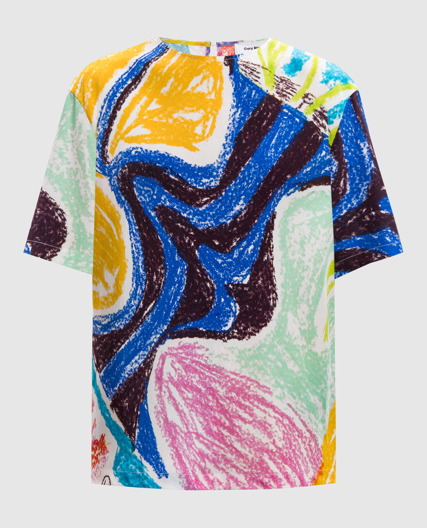 

GINO printed silk T-shirt Gary Bigeni, White