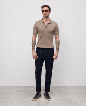CAPOBIANCO Blue linen pants 18M817PI014856