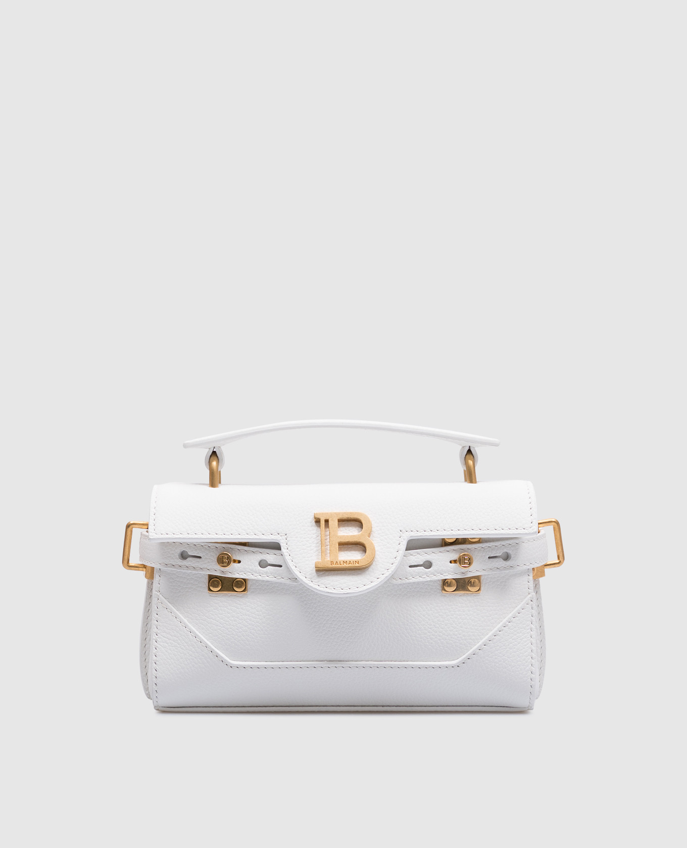 

White leather mini bag with logo Balmain