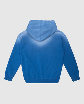 Off-White Baby blue hoodie with a frayed effect OBBB001S25FLE005