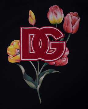 Dolce&Gabbana Children's blue dress with ticket print and logo L5JD8YG7NMK812+