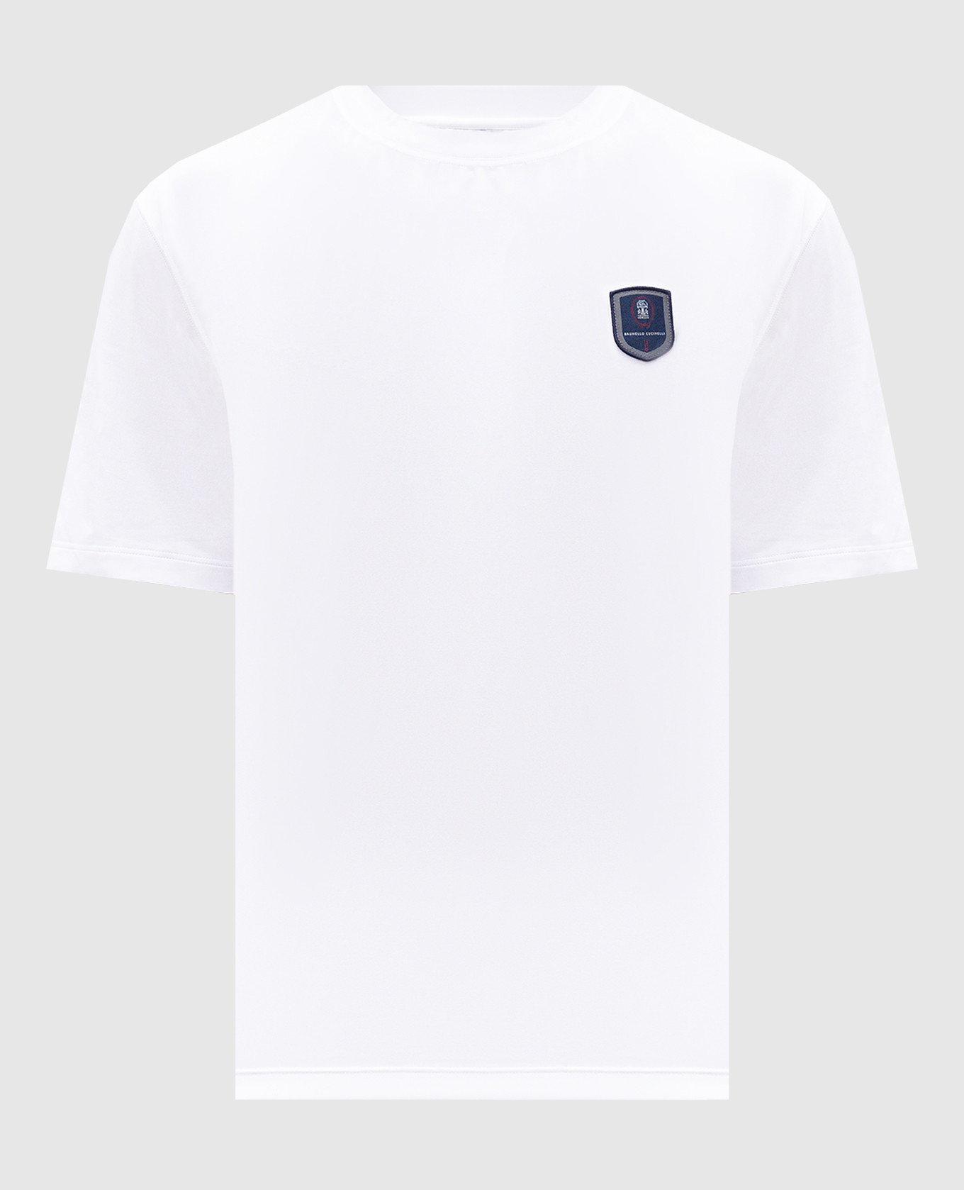 

White T-shirt with logo patch Brunello Cucinelli