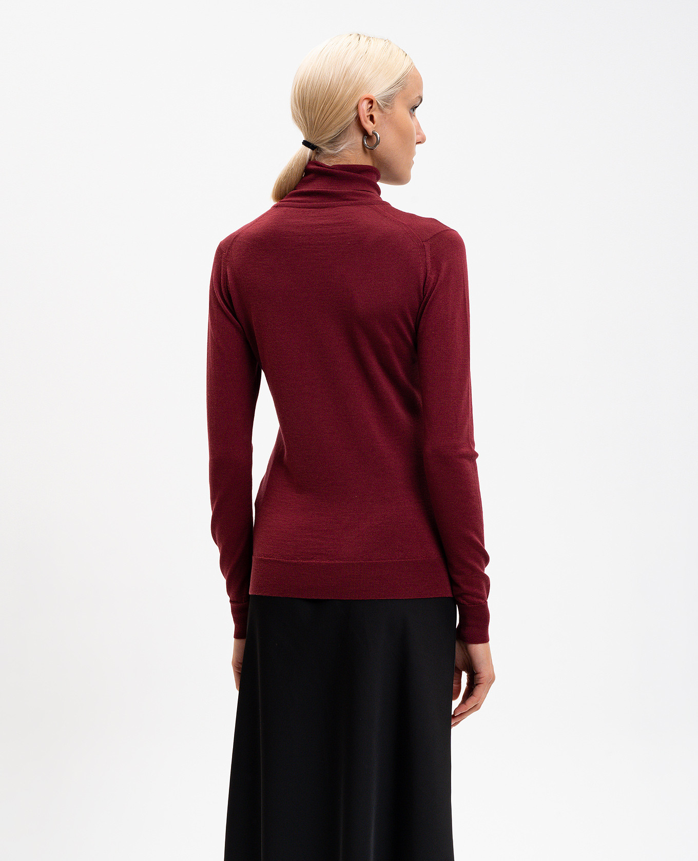 

Burgundy CATKIN merino wool golf shirt John Smedley