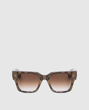 Stefano Ricci Brown sunglasses with ruthenium-plated emblem SG40UHORN
