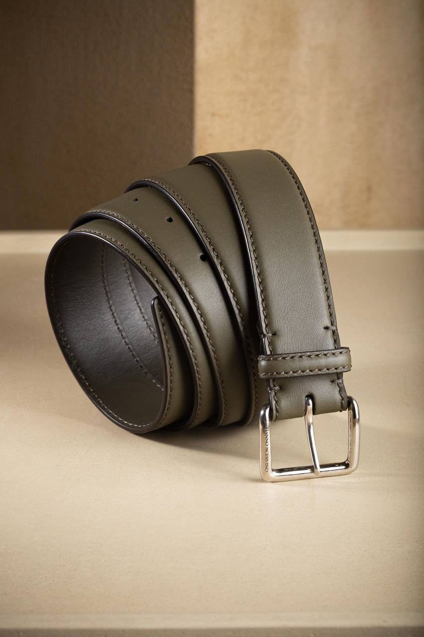 

Khaki leather belt Ermanno Scervino