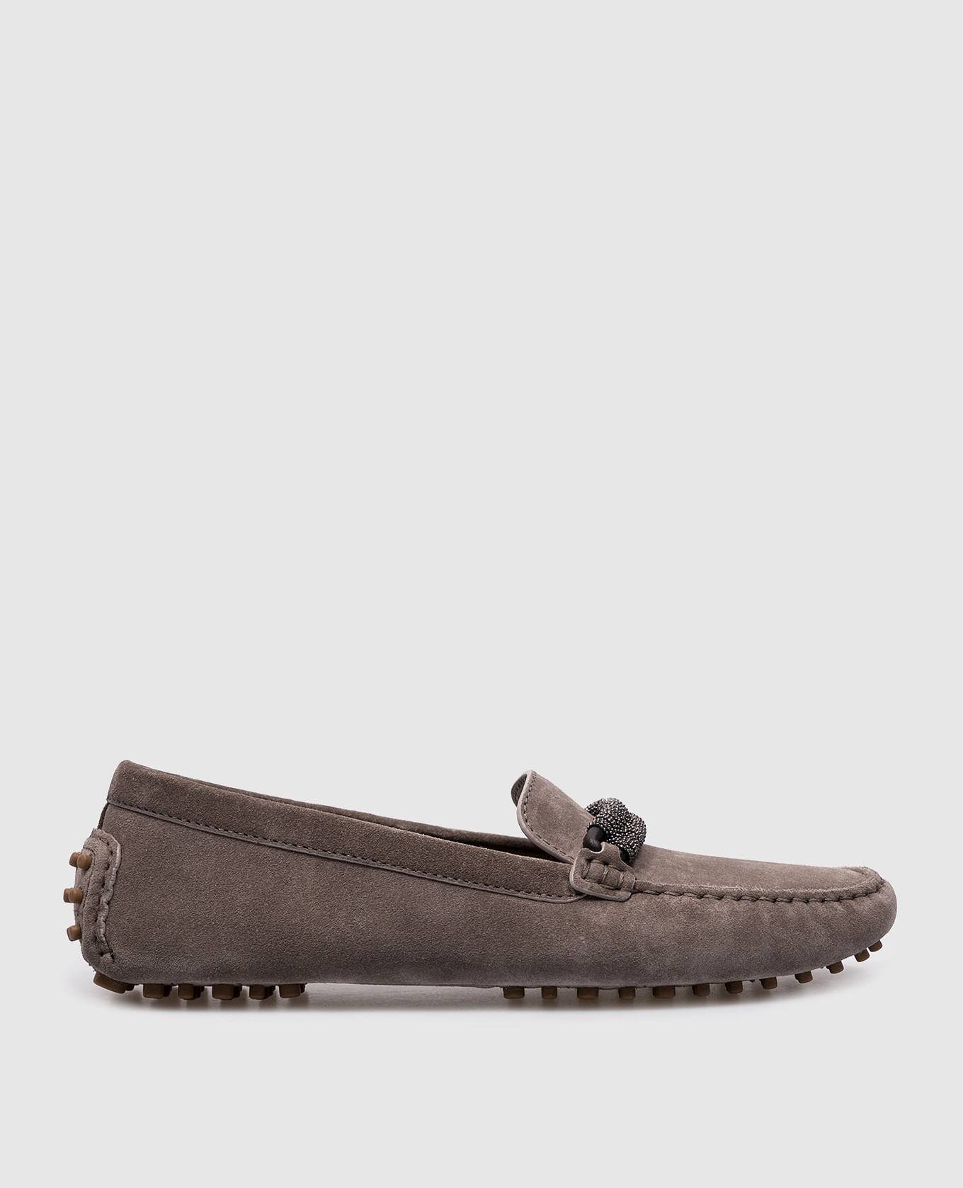 

Beige suede moccasins with monil chain Brunello Cucinelli