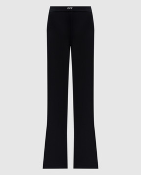 Off-White Black flared pants with logo print OWCD023C99JER001