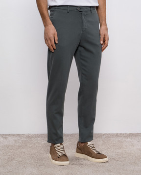 Marco Pescarolo Gray silk and cashmere pants EVO5107