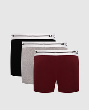 Dolce&Gabbana Set of boxer briefs with logo emblem M9A33JON082
