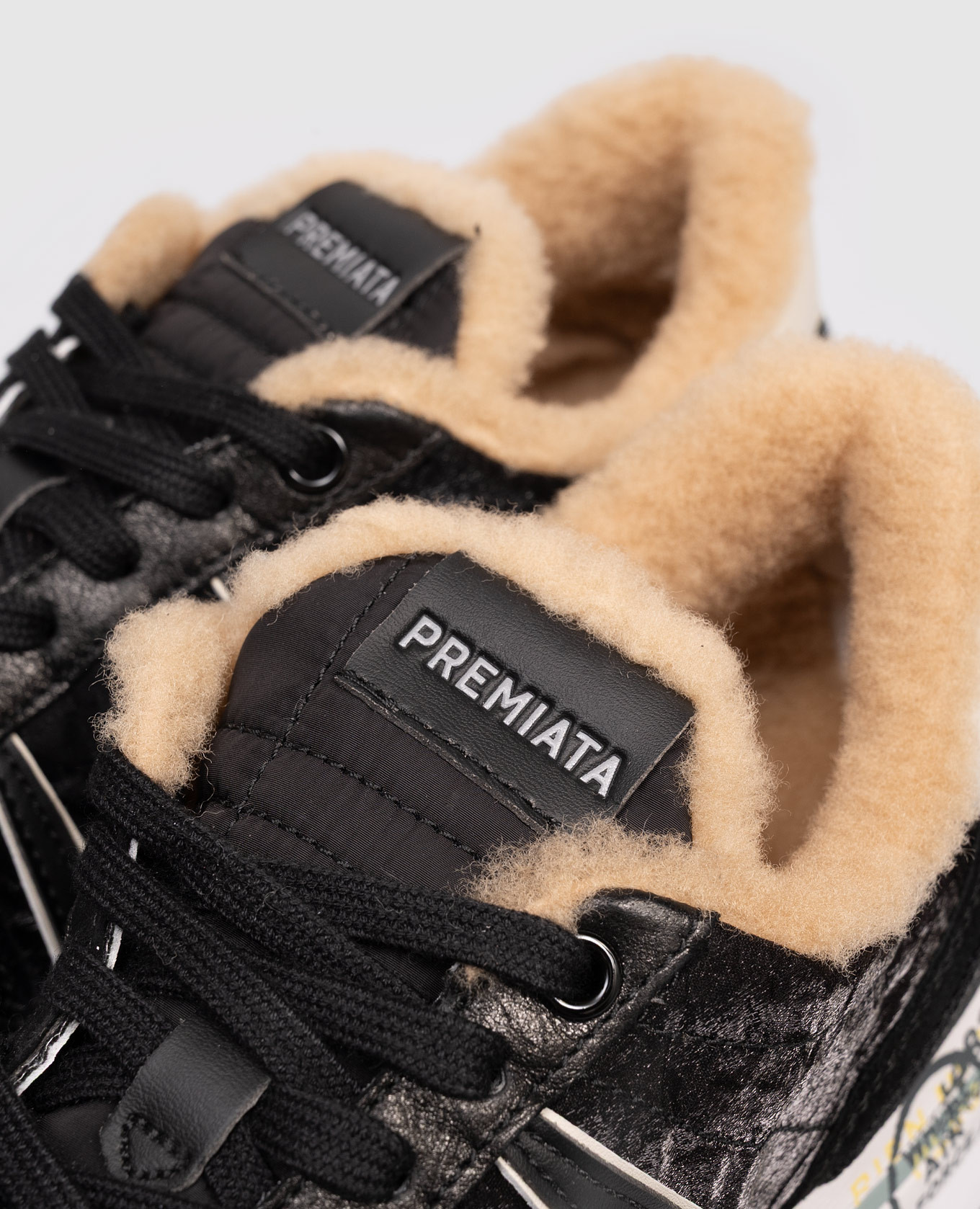 

Black CONNY combination sneakers with fur Premiata