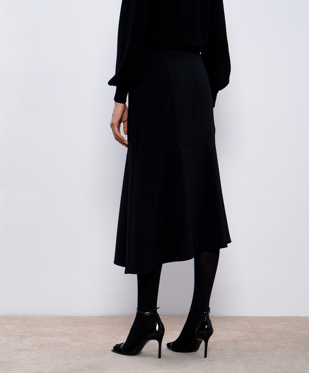 スカート TWINSET FW24 GONNA (242TT3142 00006) Twinset - Black skirt of asymmetric cut with a frill
