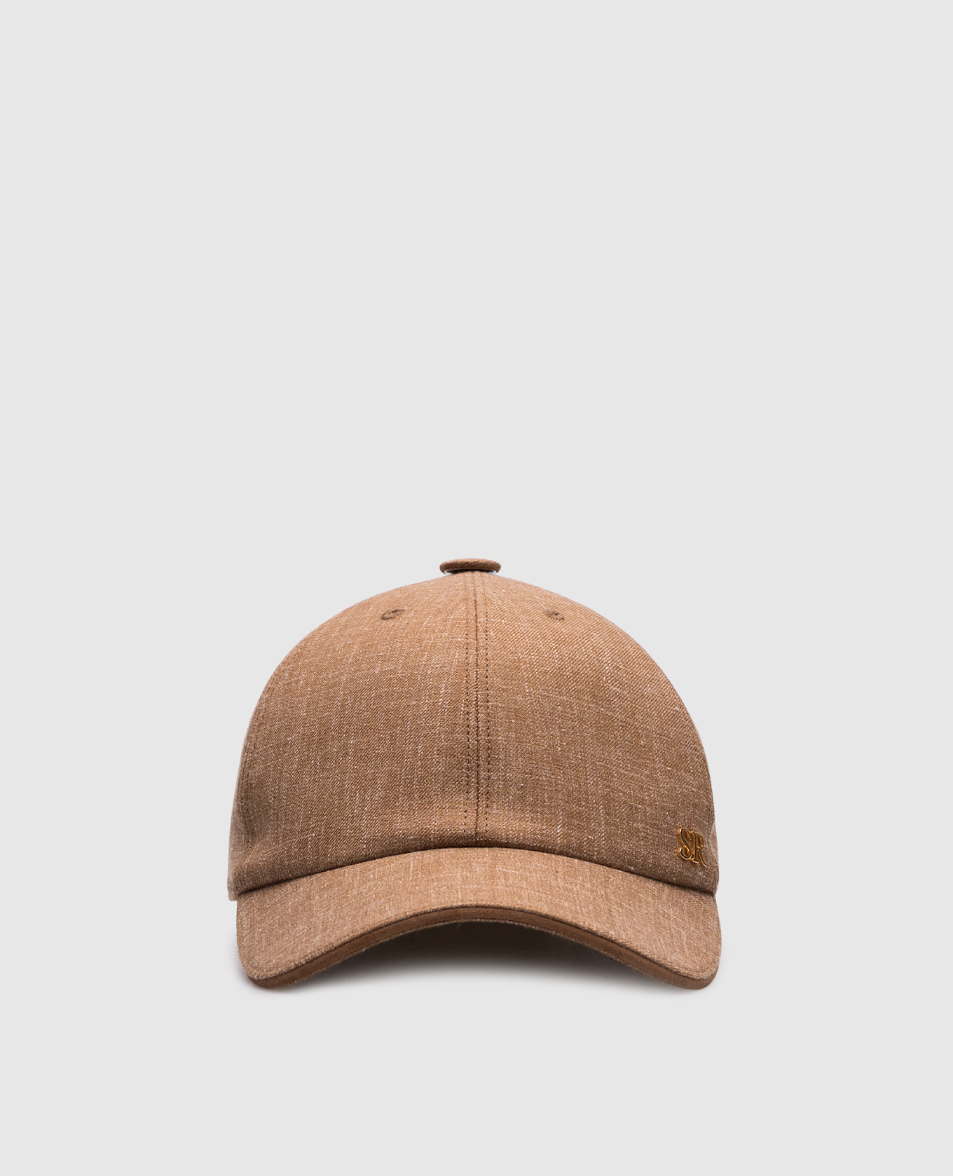 

Brown wool, silk and linen cap with logo Stefano Ricci
