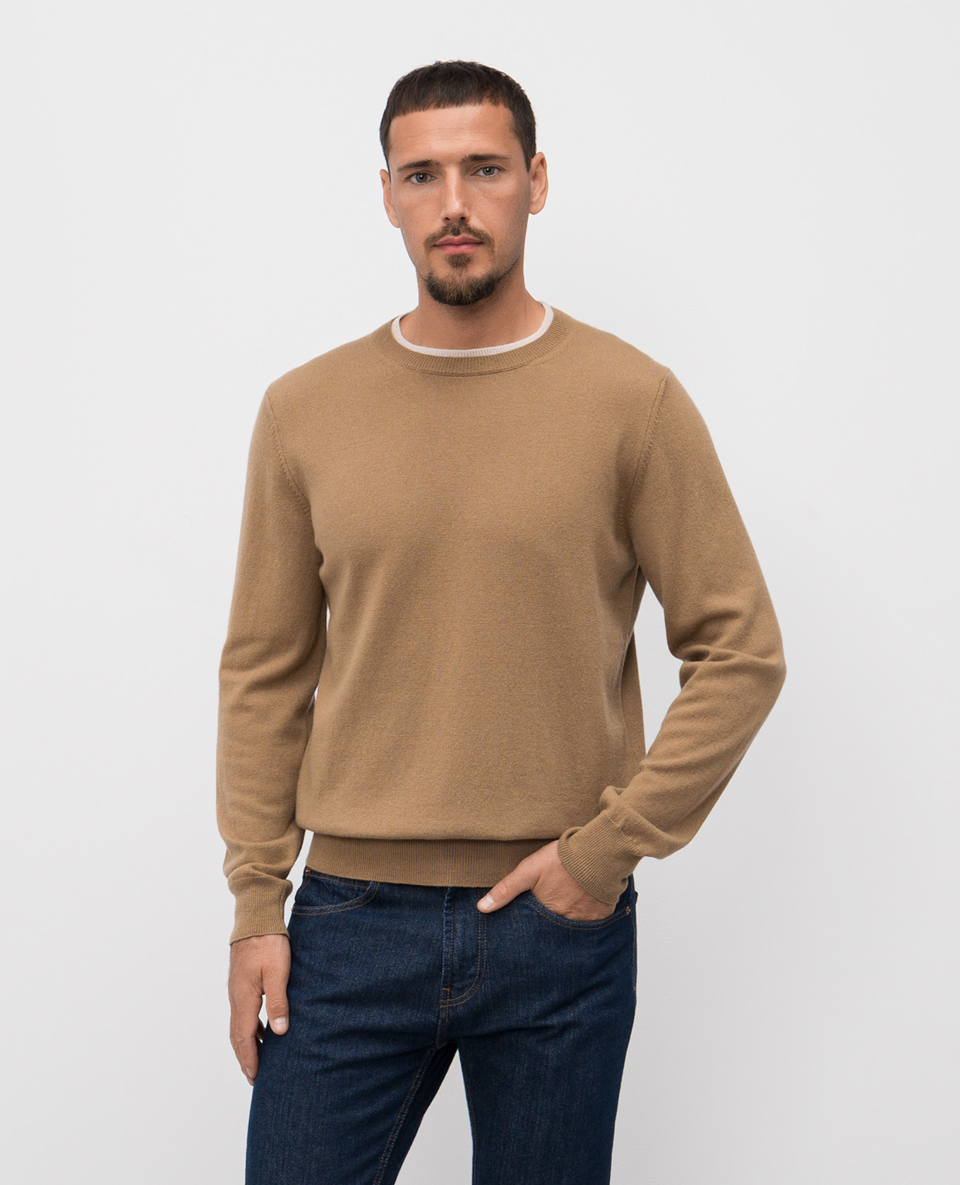 

Beige wool and cashmere jumper Peserico