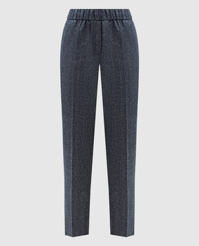Peserico Blue pants with wool with monil chain with lurex A0457208329