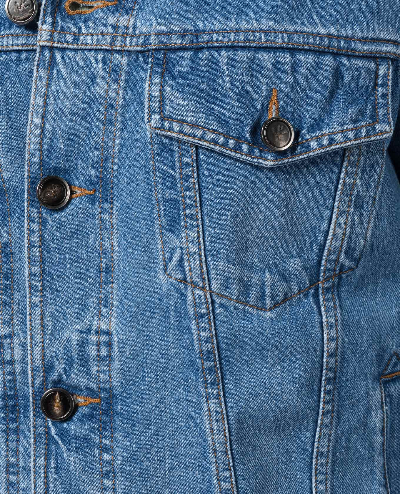 Blue denim jacket with a distressed effect ISAIA 5