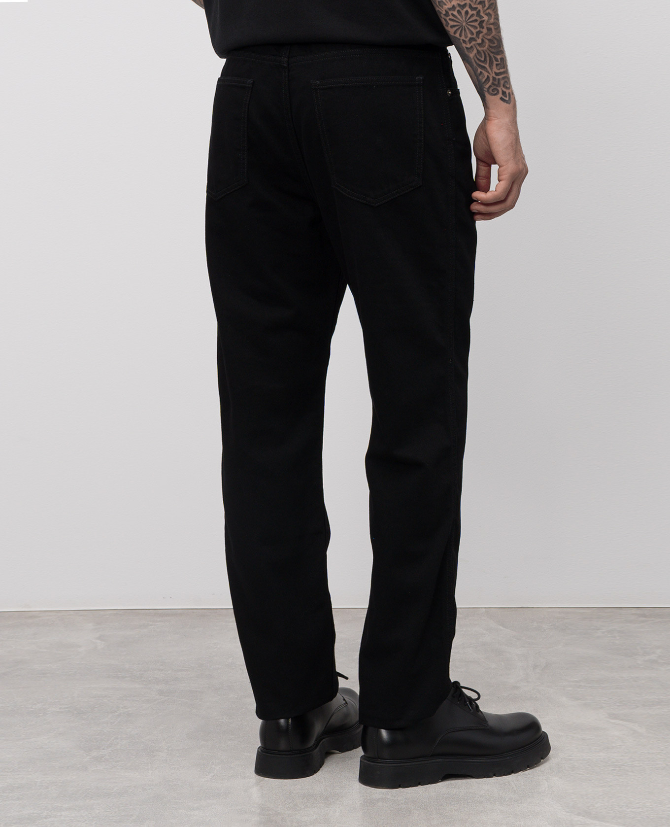 Black jeans with logo patch Balmain 4