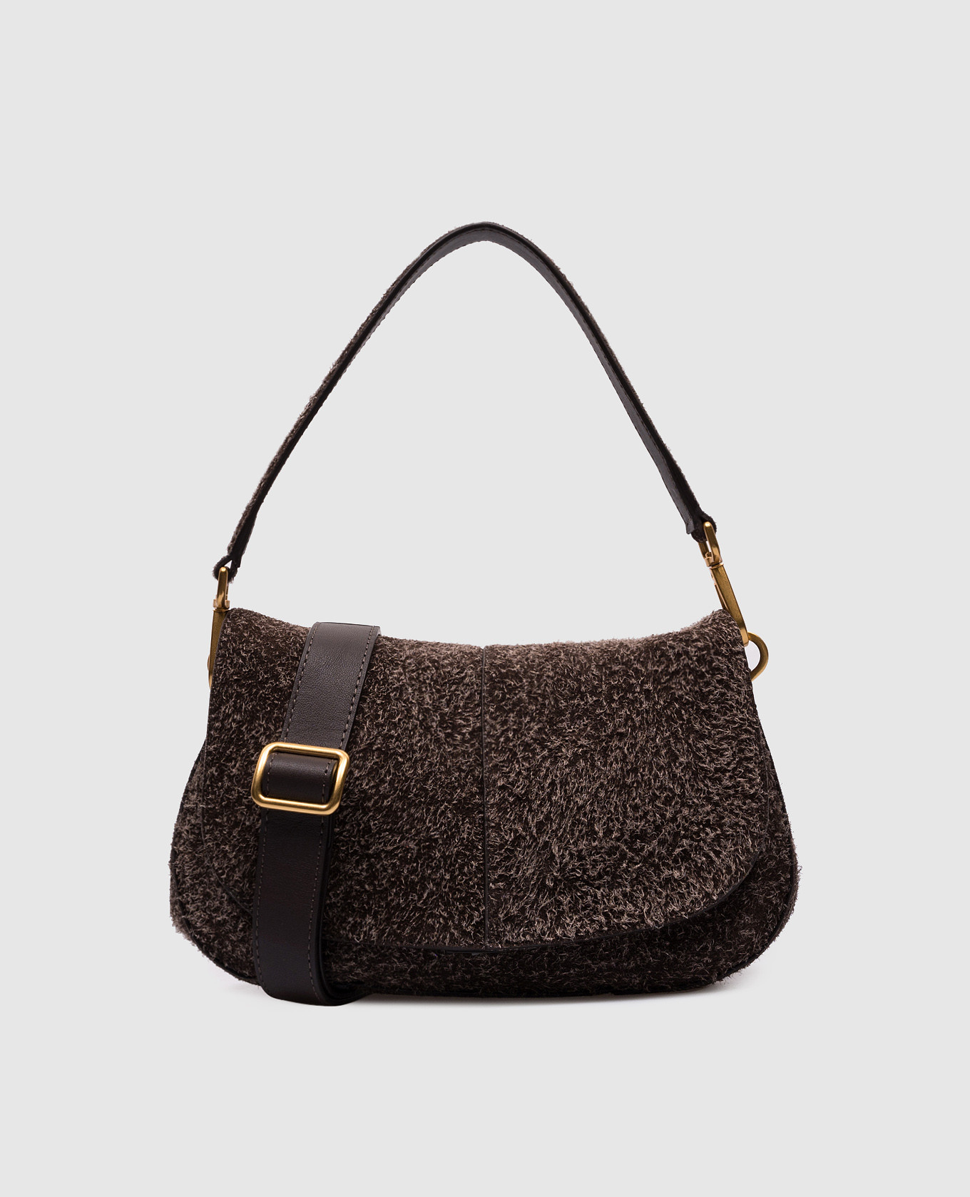 

Helena Logo Brown Suede Messenger Bag Gianni Chiarini, Коричневый