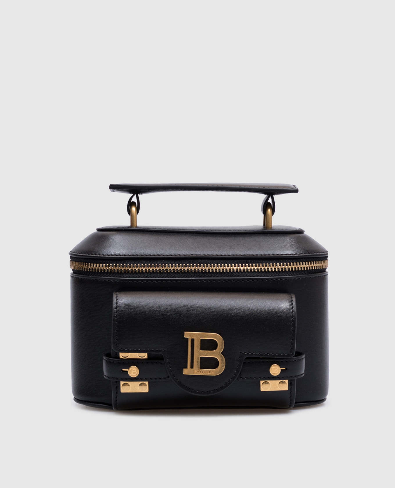 

Black leather bag with monogram logo Balmain