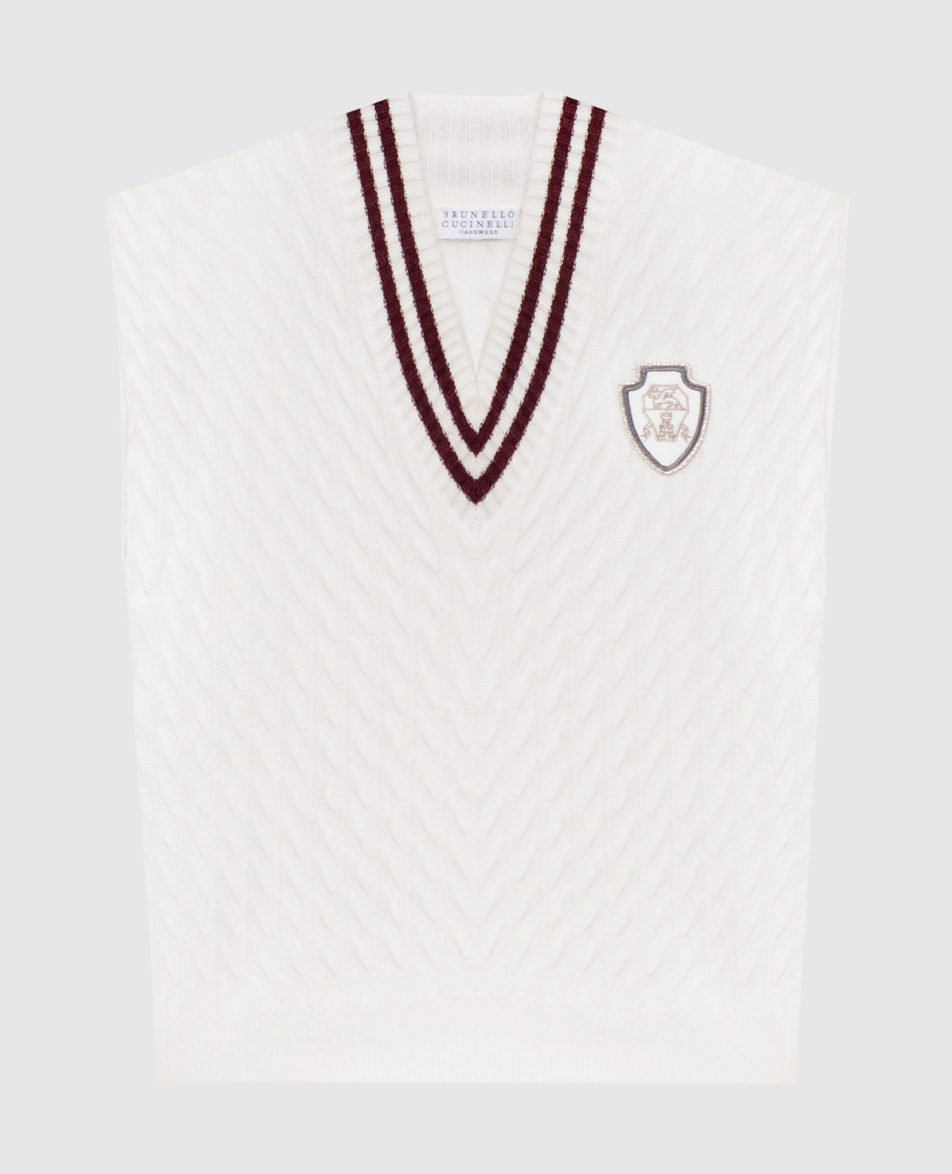 

White cashmere vest with logo Brunello Cucinelli