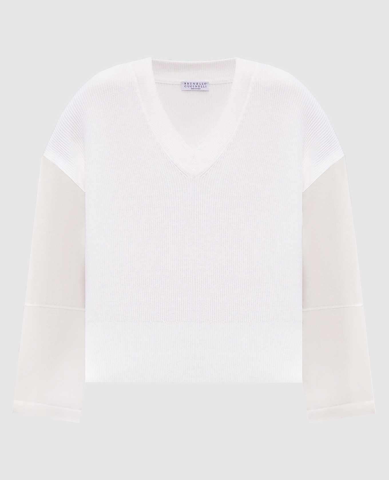 White pullover with monil chain Brunello Cucinelli