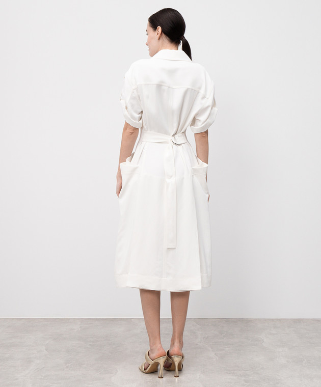 Bottega Veneta - White midi dress with linen 820007V3OZ0 - shop with  Estonia delivery at Symbol