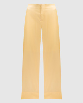 AERON VAPOR yellow satin pants with slits VAPOR
