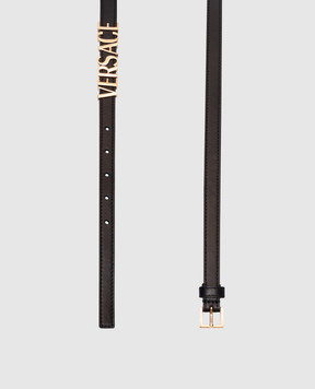 Versace Black leather belt with logo 1019432DV3T