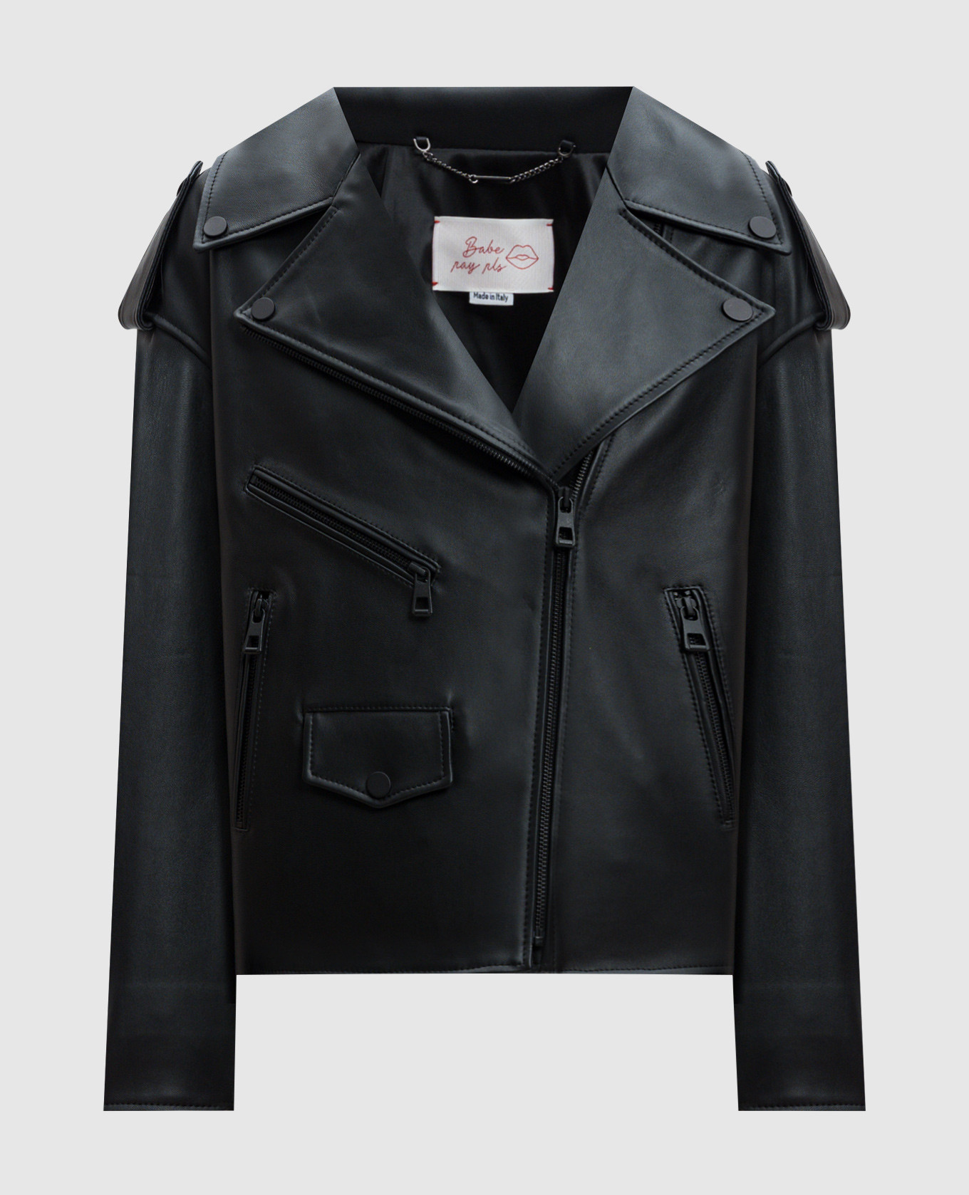 

Black leather jacket Babe Pay Pls